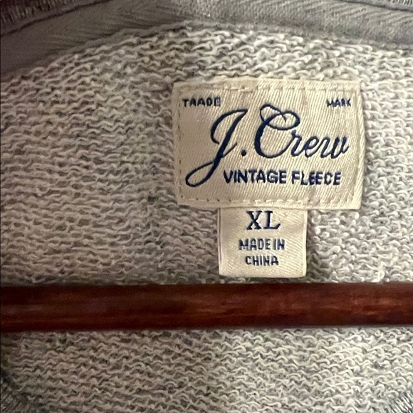 J.Crew Vintage Fleece Gray Sweatshirt Size XL 100% Cotton Re-Imagined Collection - Picture 3 of 8